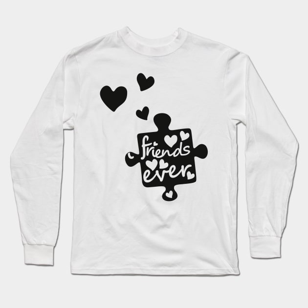 Best Friends Forever Connection Puzzle (right) Long Sleeve T-Shirt by XOOXOO